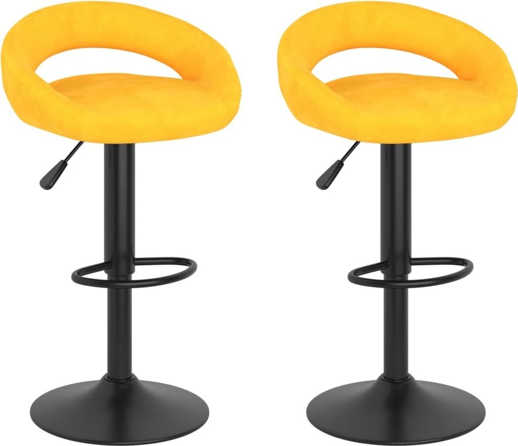 Barhocker 2 Stk. Senfgelb Samt
