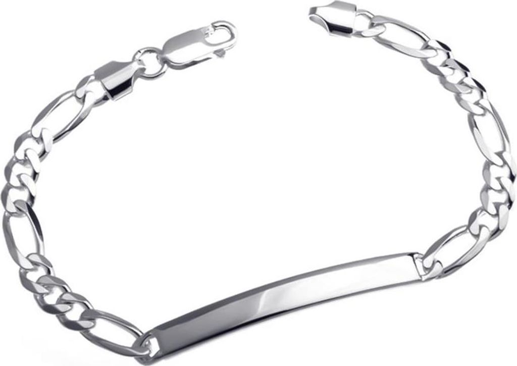 SILBERKETTEN STORE Figaro-Gravurarmband 5,5mm - 925 Silber, Länge wählbar - 17,5cm