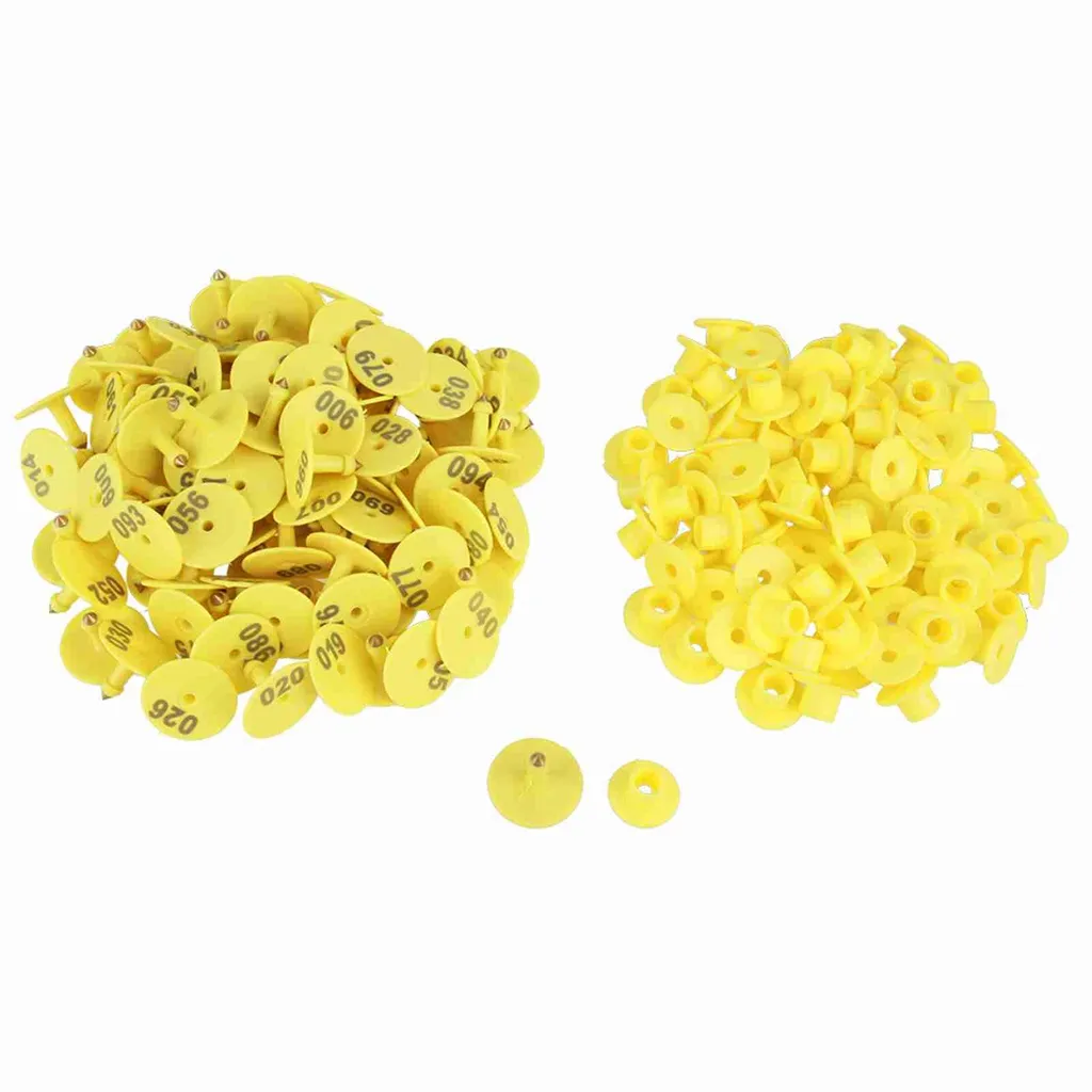 Set 100 Etichette Auricolari Bestiame in TPU Anti-UV | Numerazione Laser