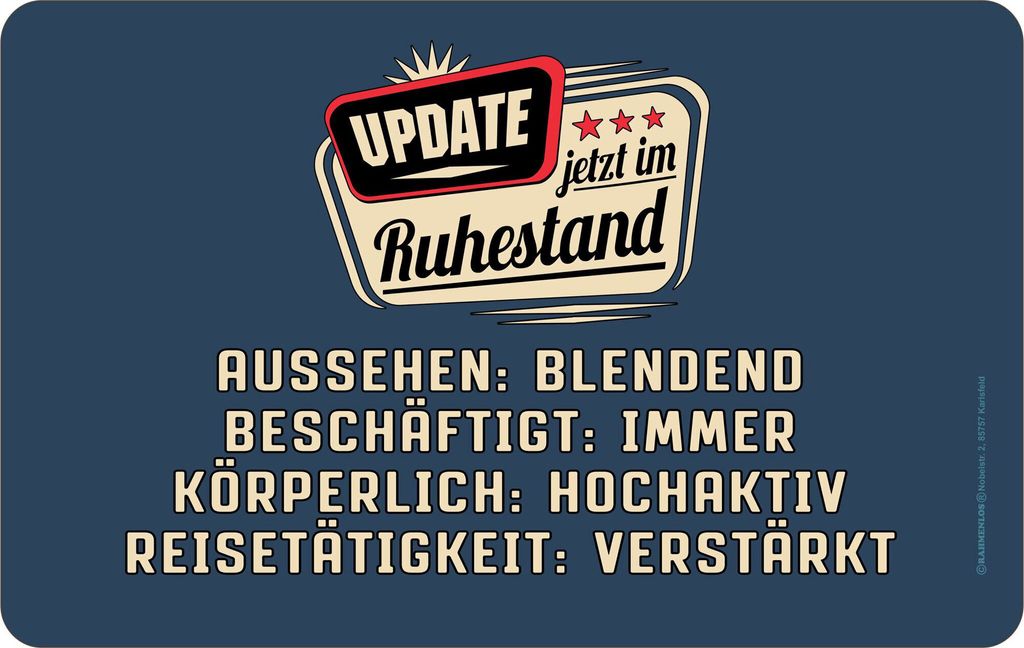 Update Ruhestand - Frühstücksbrettchen - Resopal Brettchen