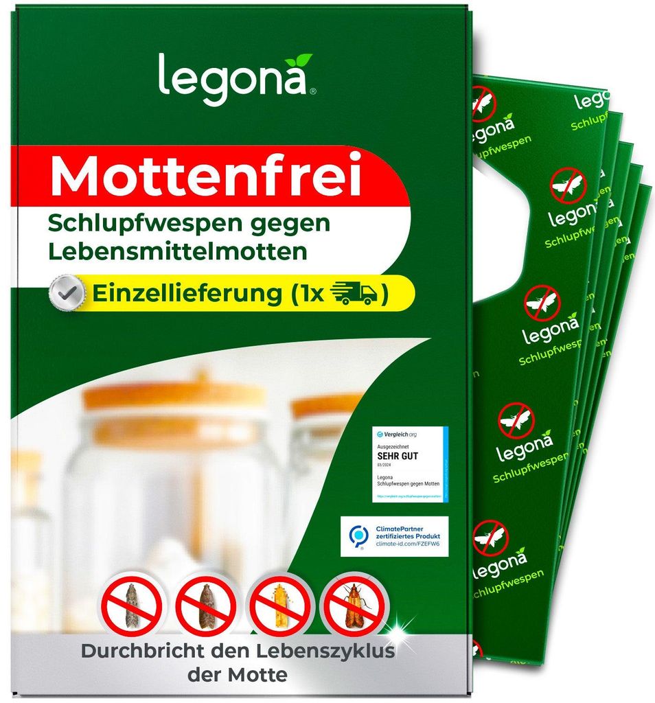 Legona Schlupfwespen gegen Lebensmittelmotten – 1 Lieferung Produktbild 