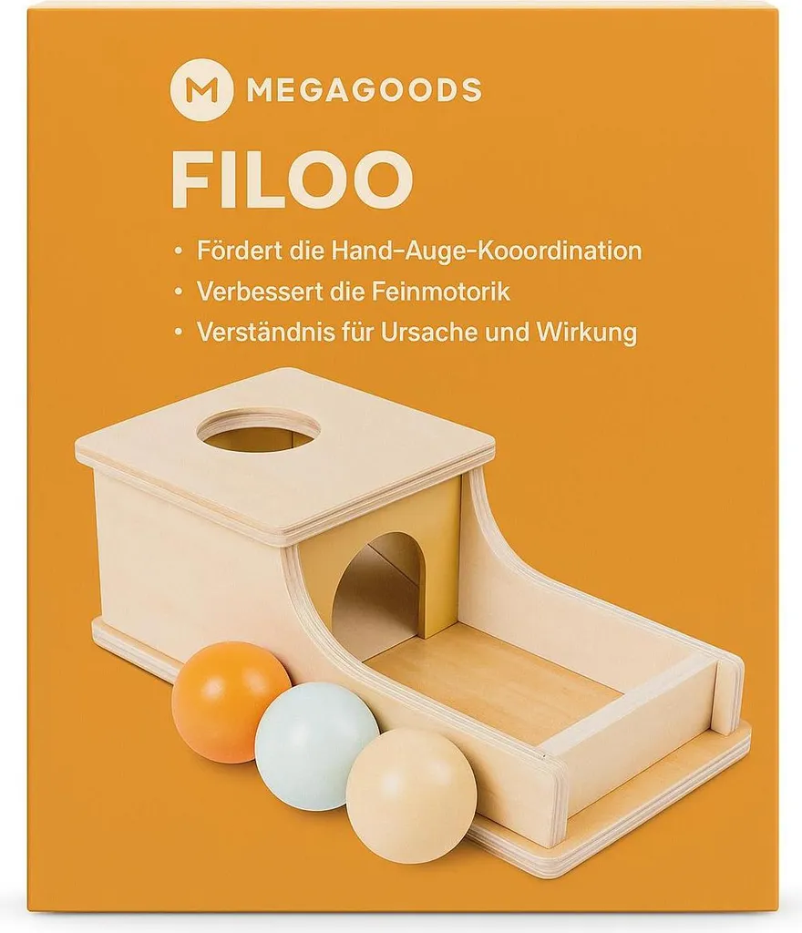 Jouet éducatif en bois Pitch-Ball-Box pour la motricité fine FR