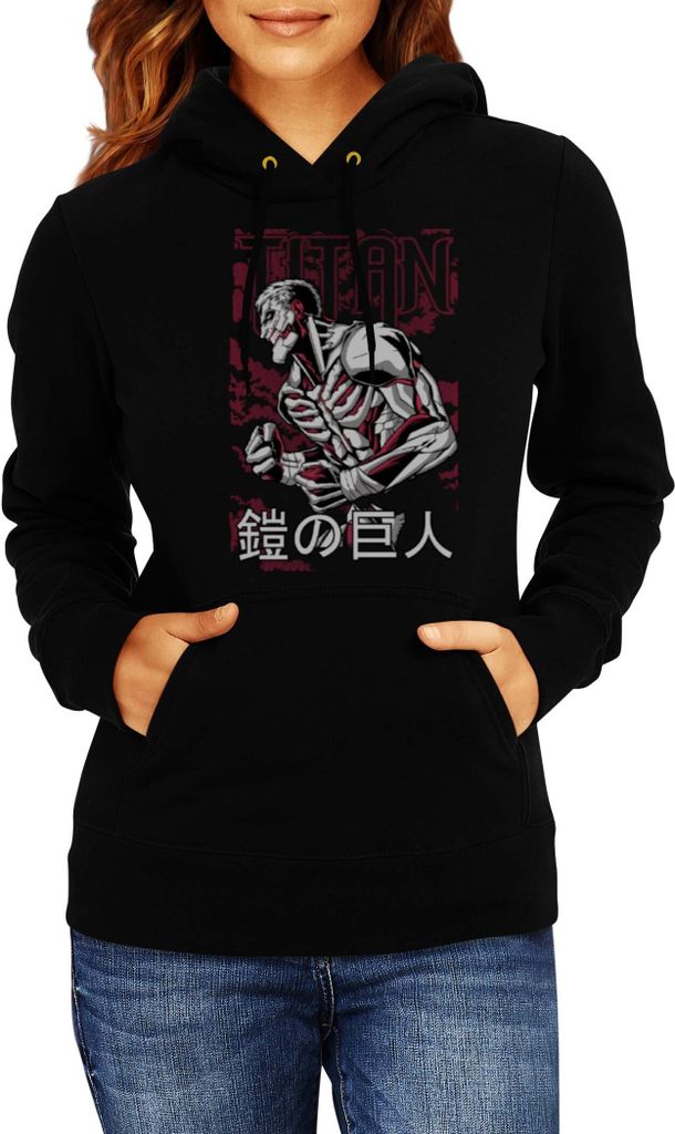 Damen Kapuzenpullover Anime Manga Attack Anime On Titan 04 Monster Titan, Lady L / Schwarz