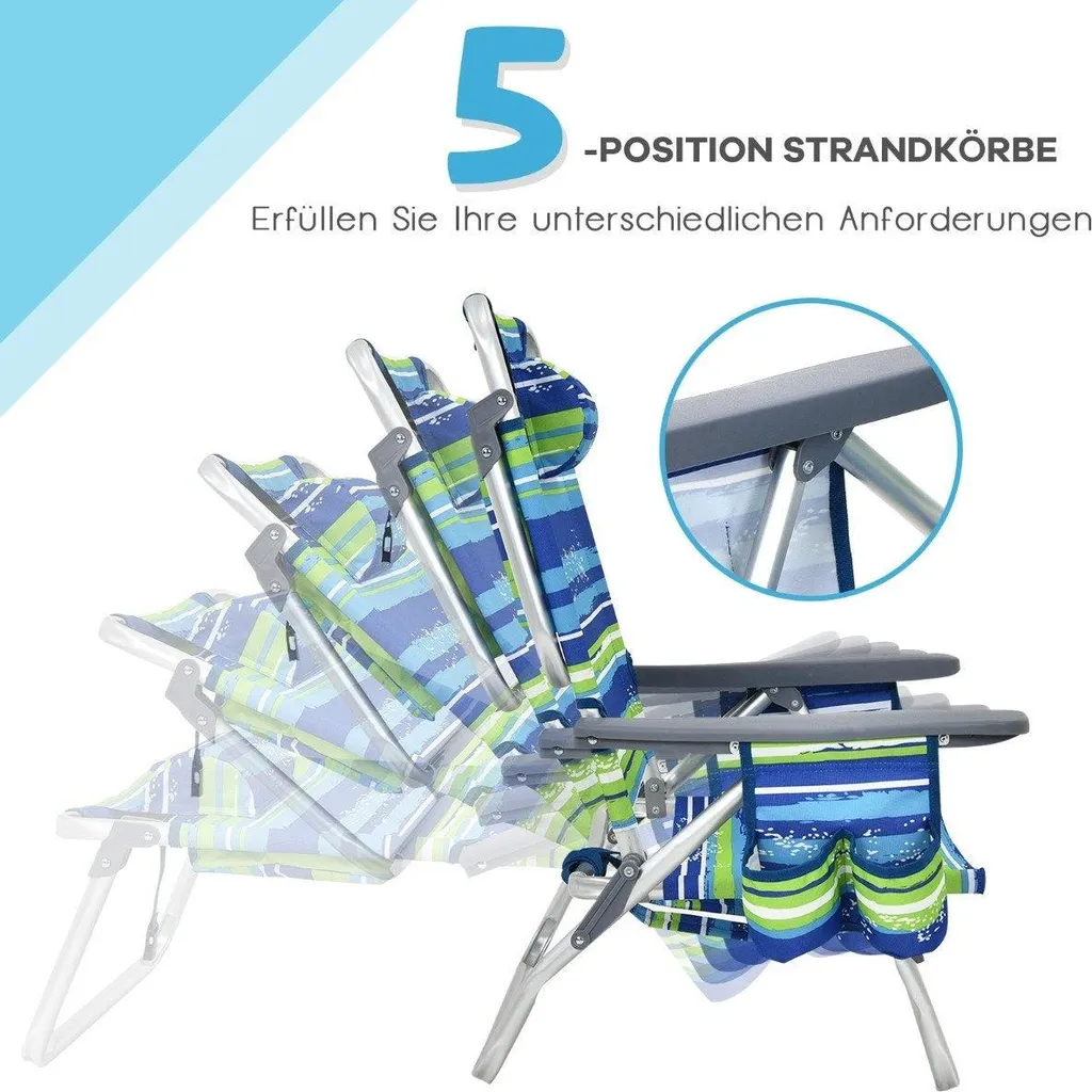 Ensemble de 3 chaises et table de plage pliables - Set nomade Modèle Azur - 4