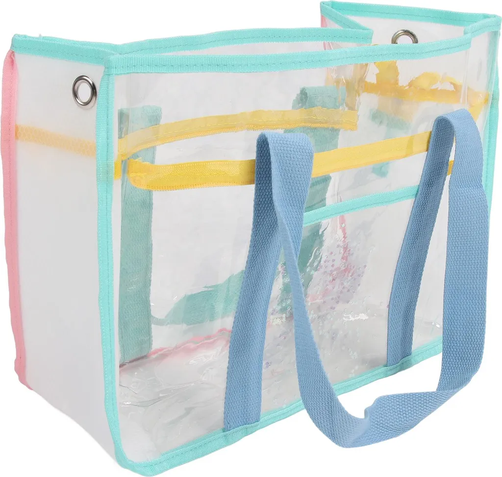 Clear Bag Capiente PVC Blu/Verde: Il Must-Have Impermeabile dell'Estate