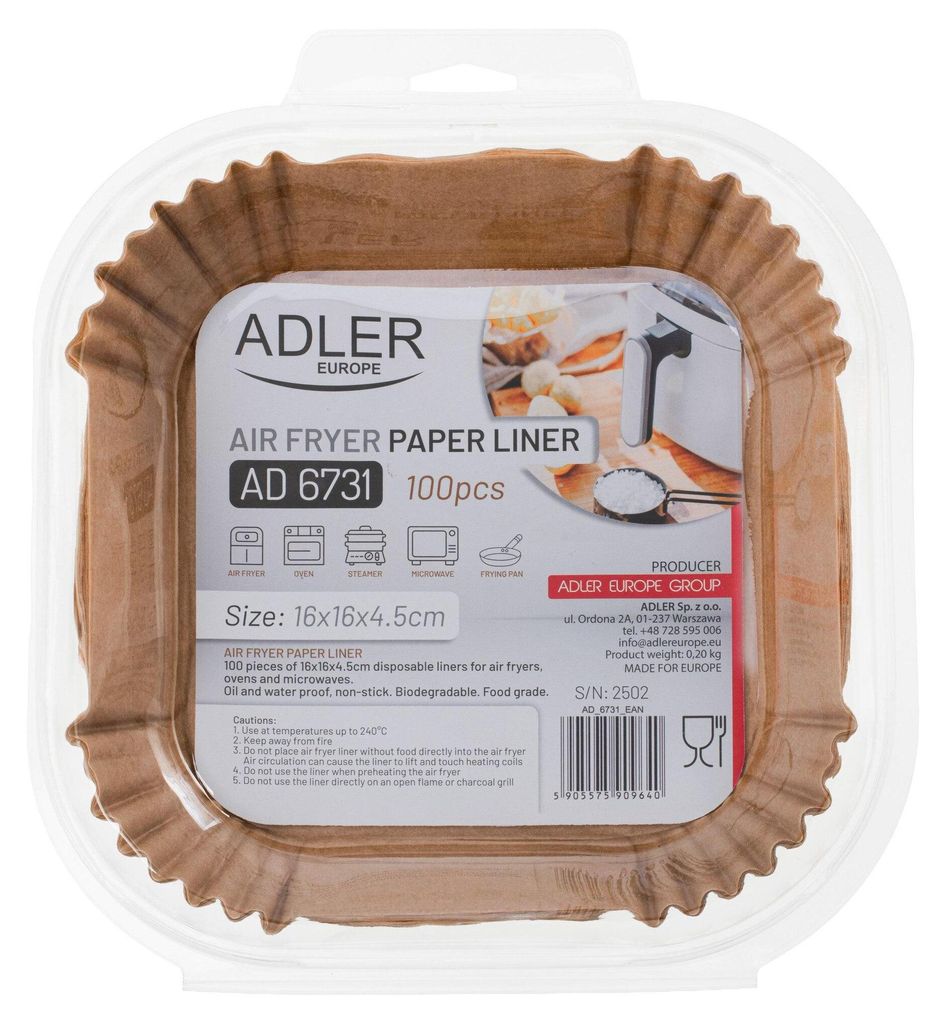 Papier do pieczenia do frytkownicy powietrznej Adler AD Zdjęcie produktu 