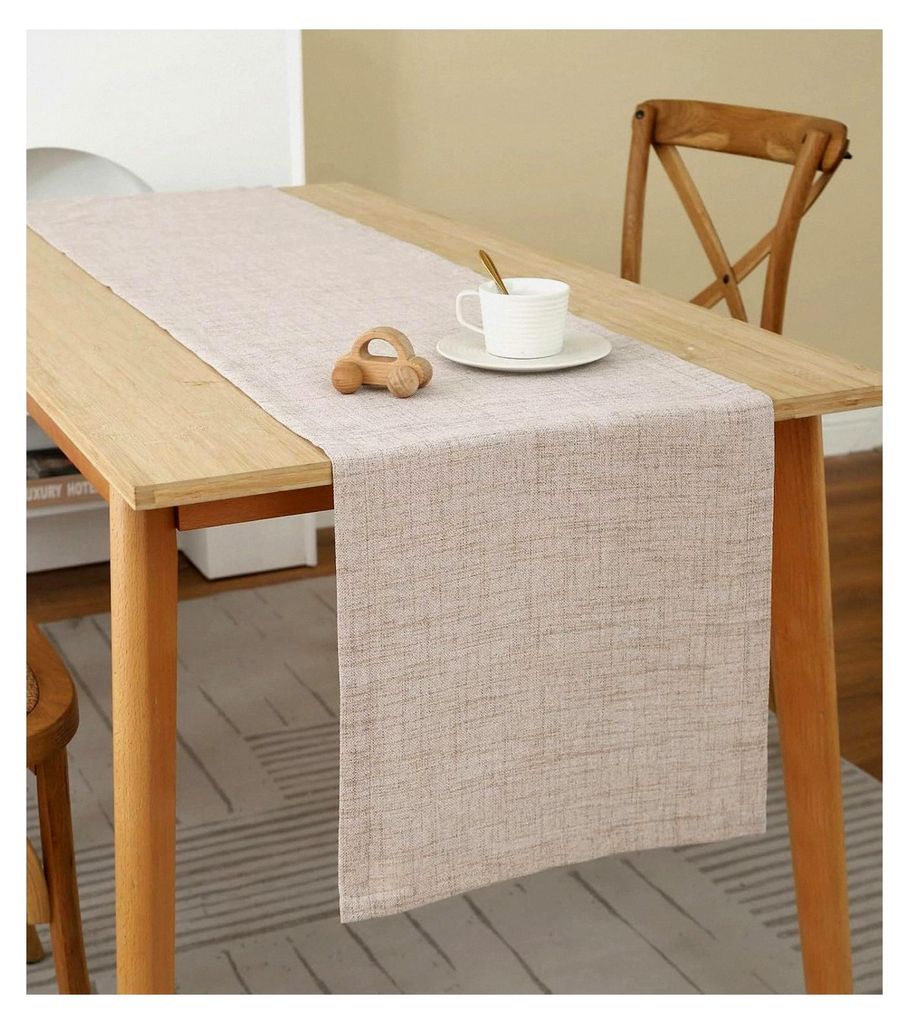 Tischläufer in Leinenoptik, abwaschbar und fleckenabweisend, Tischdeko für Esszimmer, Partys und Feiertage