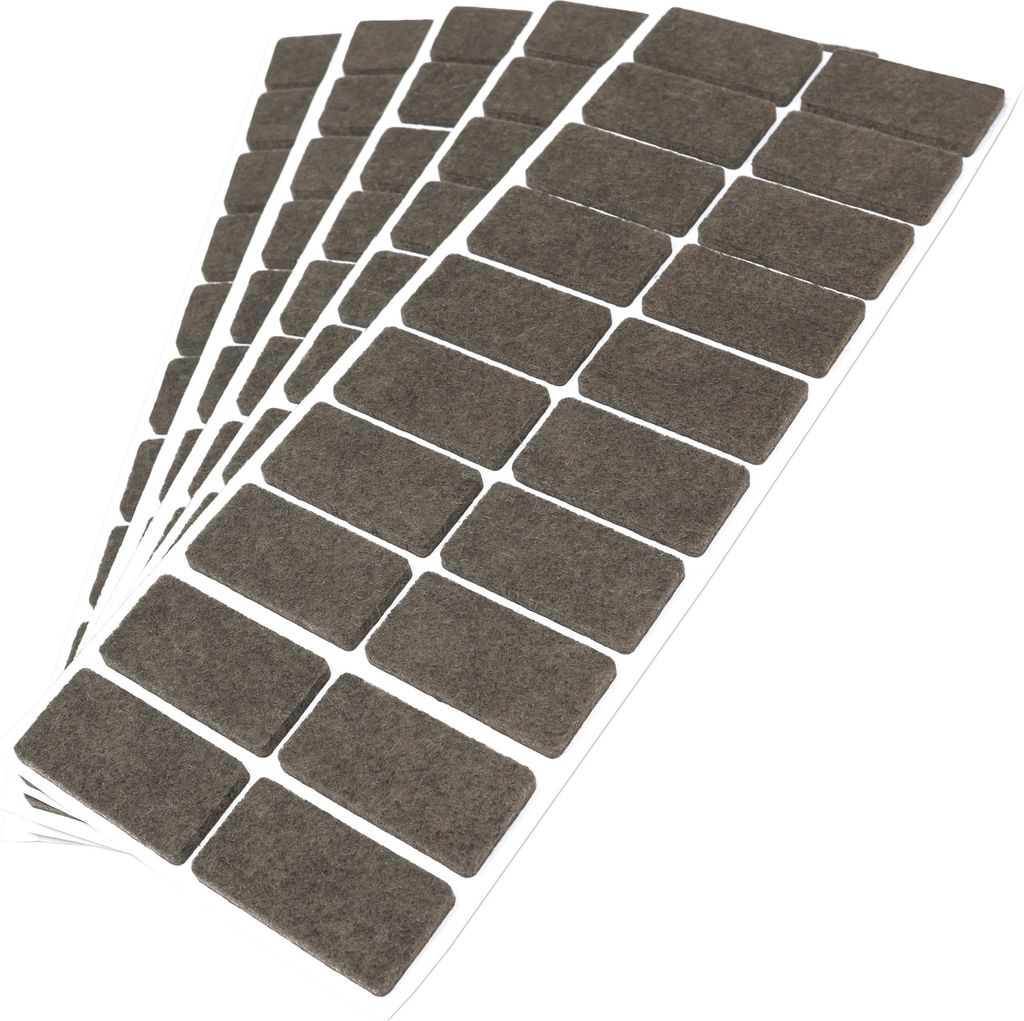Adsamm | 100 x selbstklebende Filzgleiter / Braun / 20x40 mm / rechteckig / Möbelgleiter aus Filz mit 3.5 mm Stärke