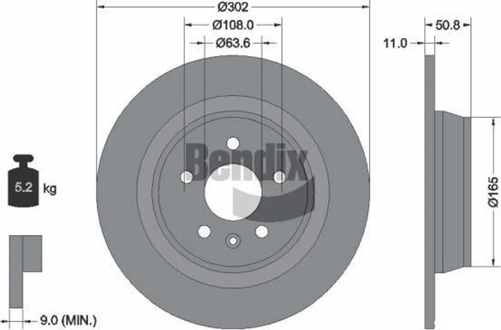 Disque de frein haute résistance BENDIX BDS1080 pour S-Max et Focus