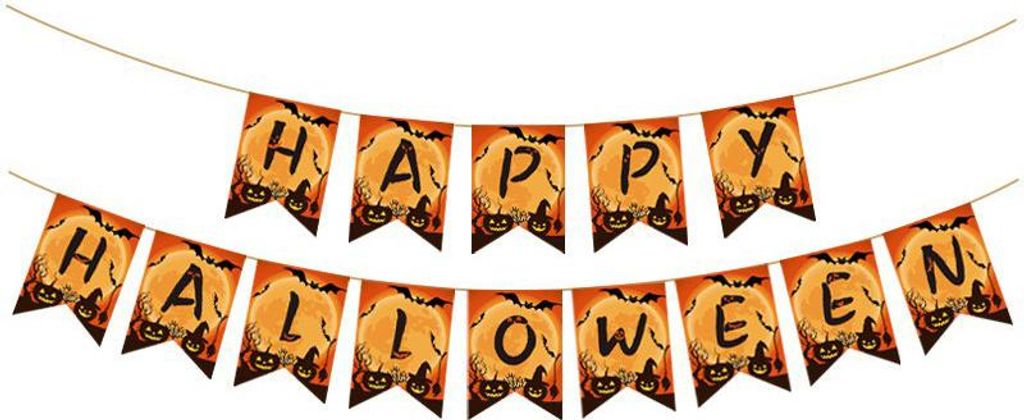 Halloween Wimpelkette, Deko DIY Banner, Party Girlande, Hängedeko, Halloween-Partydeko