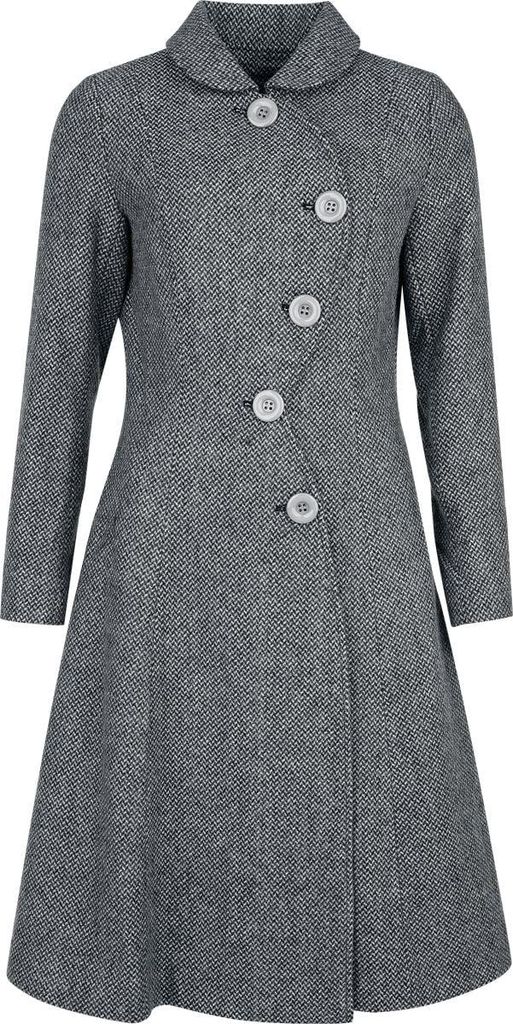 Voodoo Vixen Mantel Damen Curved Button Down Coat grau L