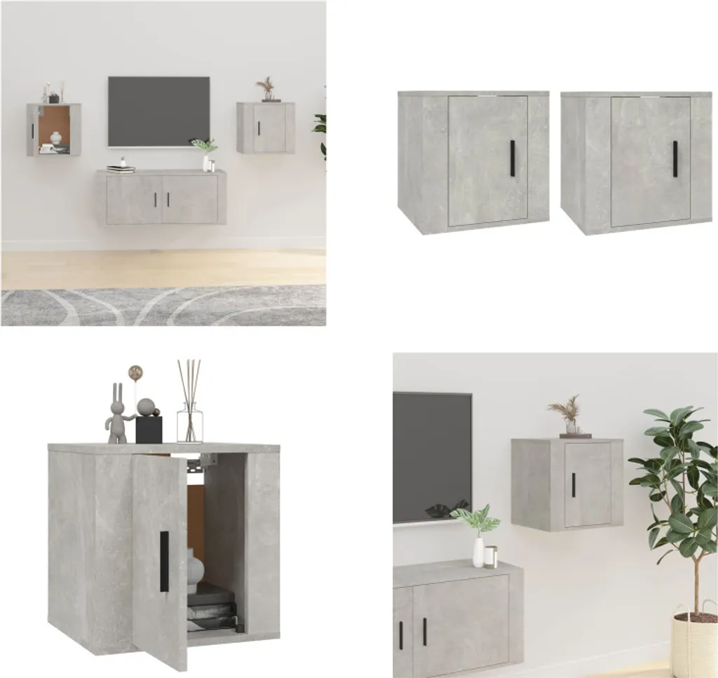 Mobili TV Sospesi vidaXL 2 pz Grigio Cemento - Qualità e Design