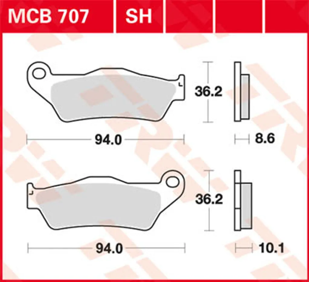 Jeu de plaquettes de frein frittées TRW Lucas MCB707SH pour moto de route