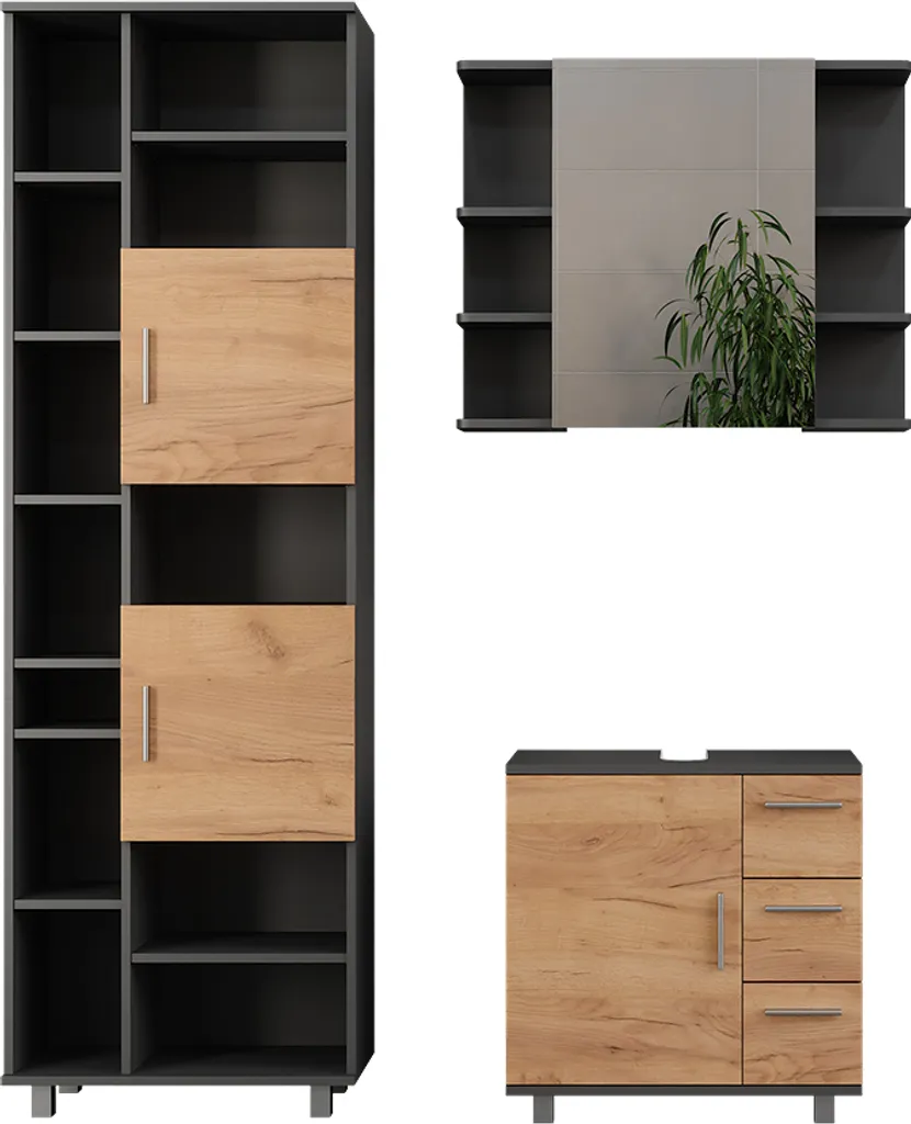 Ensemble meuble de salle de bain complet Vicco Ilias avec colonne 190cm