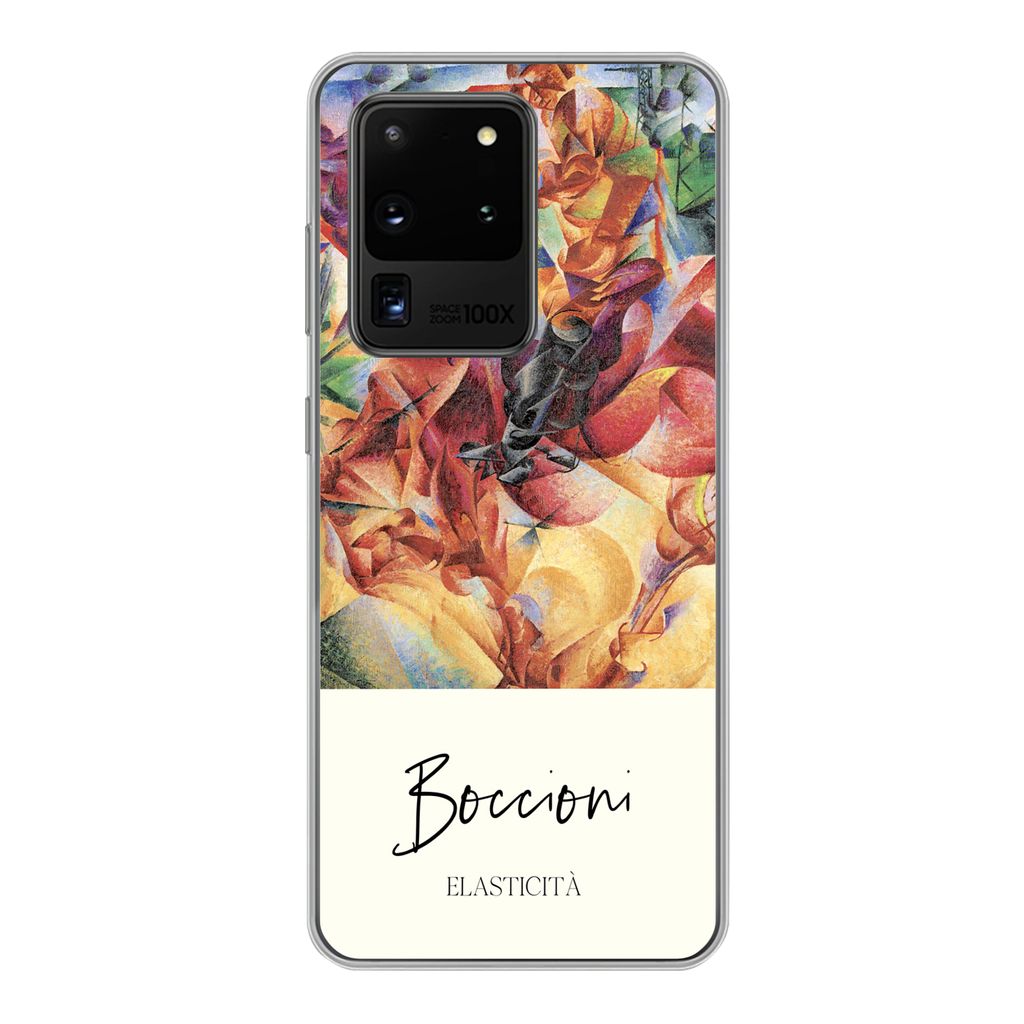 MuchoWow Handyhülle Schutzhülle Hülle für Samsung Galaxy S20 Ultra Kunst - Umberto Boccioni - Elasticità Silikon Softcase Handy Hülle - Kar...