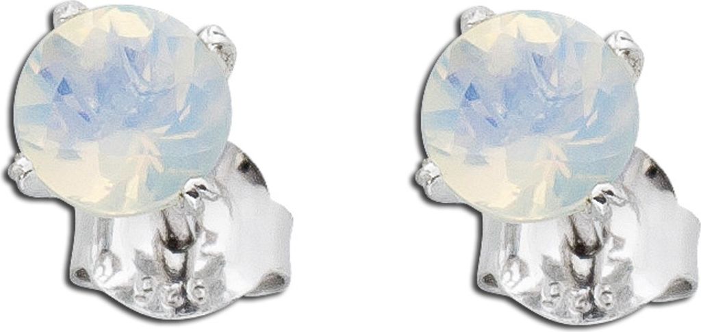 Opal Ohrstecker Silber 925 äthiopische Natur Edelsteine