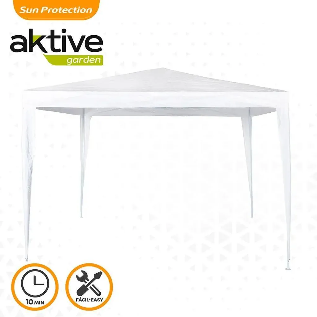 Pavillon de Réception Aktive 3x3x2.5m Blanc en Plastique Lavable