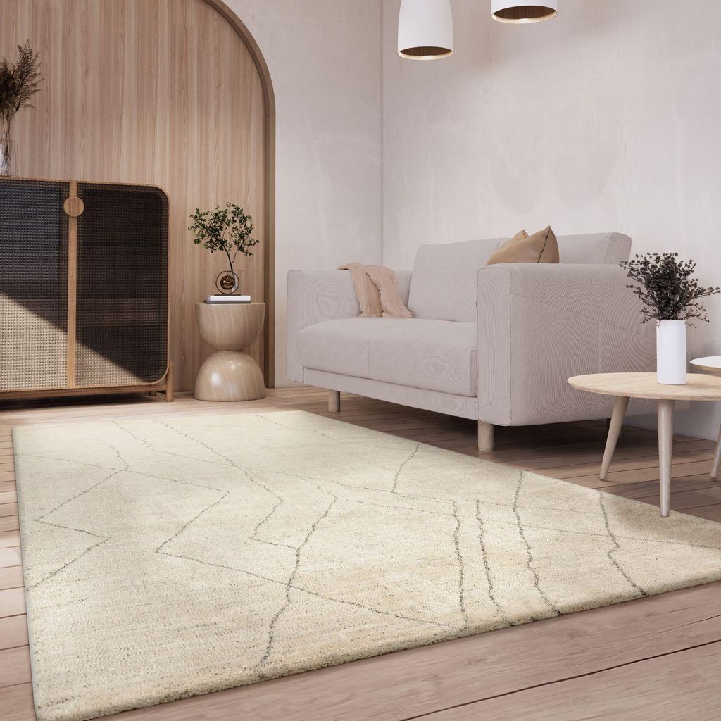 TT Home Wohnzimmer Teppich Kurzflor Geometrisches Skandi Produktbild 