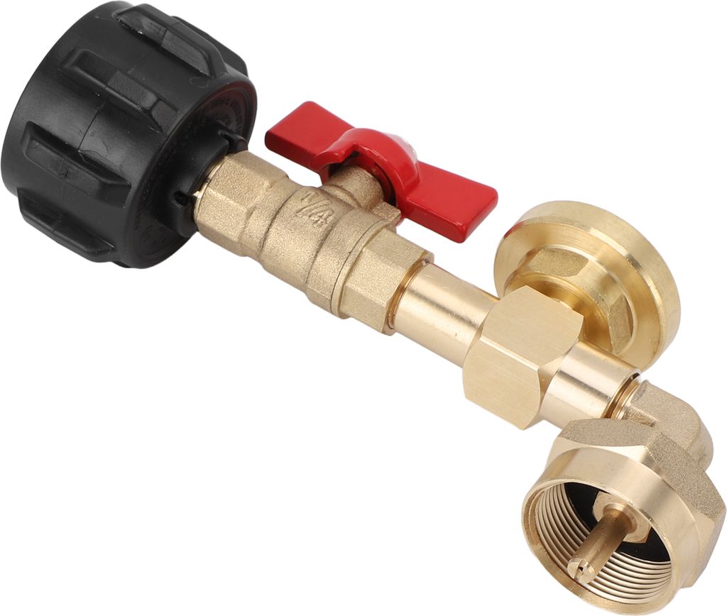 Gas Refill Adapter mit Ventil und Manometer Messing Gasflaschenanschluss Füllen 1 Pfund Flaschen aus 20lb Tank Passend für QCC1 C3H8 Tank