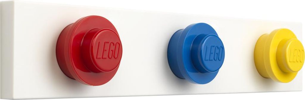 LEGO Wandgarderobe WALL HANGER RACK 3 Haken rot/blau/gelb