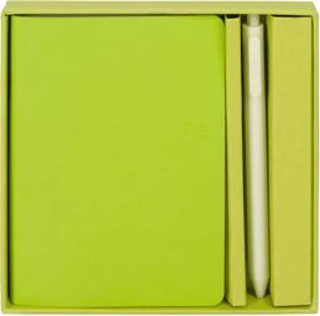 Set Taccuino A6 Professionale Verde Lime: Penna e Layout Misto