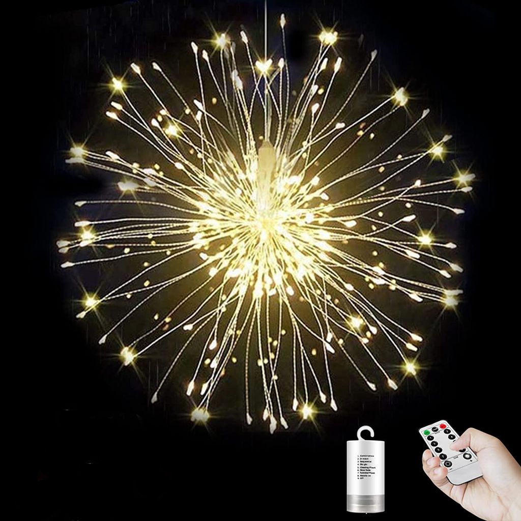 USB LED Lichterkette Kugel Stern Feuerwerk Außen Beleuchtung Deko  Fernbedienung