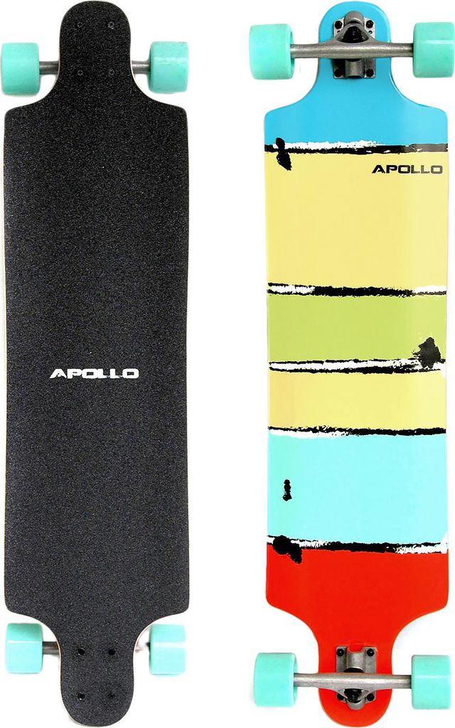 Apollo Longboard "Maui" Twin Tip TM Komplettboard 98,4 x 25,4 cm 7 Lagen Holzdeck Cruiser-Board