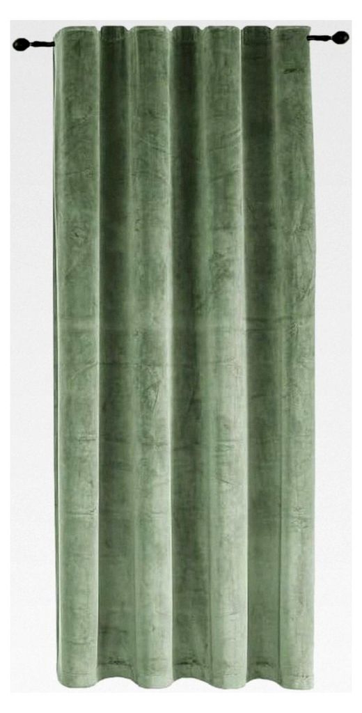 Verdunkelungsvorhang aus Samt 140x245 cm Lindgrün mit Kräuselband