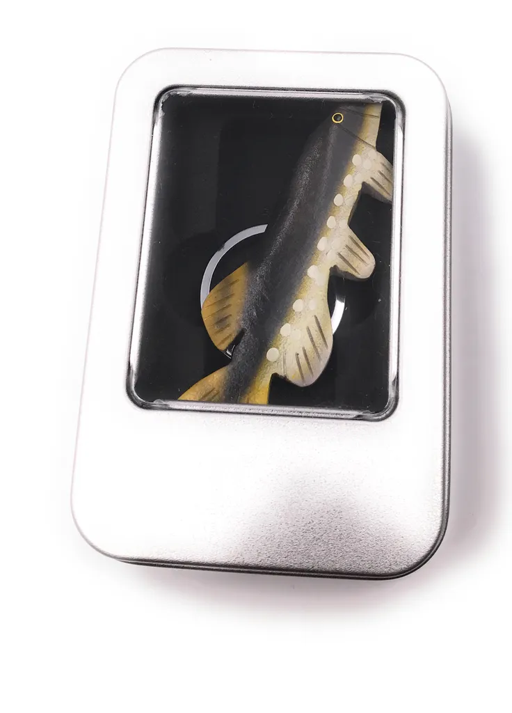 Fiaschetta Personalizzata Per Pescatori: Legno Con Incisione Luccio E Testo Pike Hunter, 180 Ml - 2