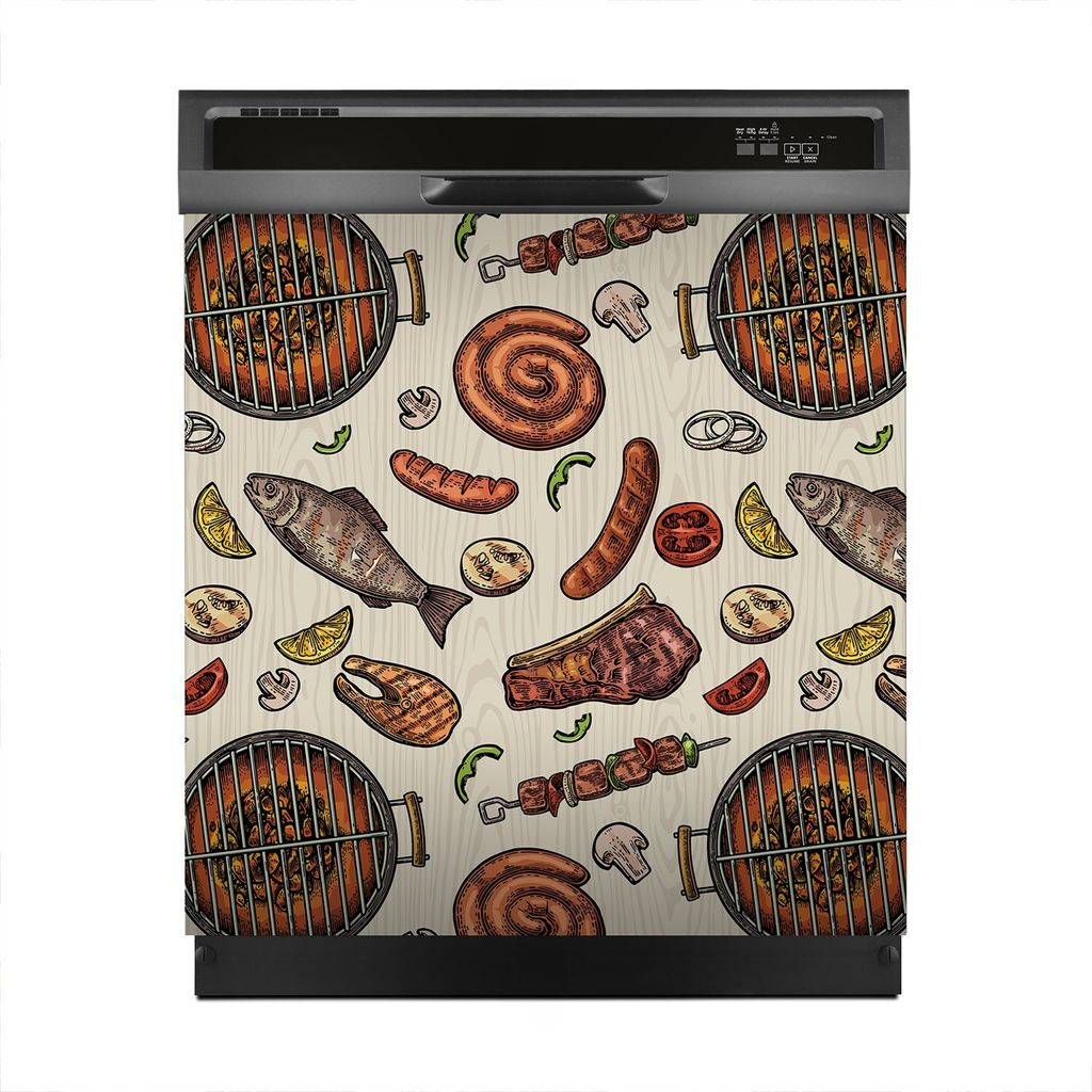 Magnete Dekorative 60x60 cm Küche Magnetmatte Spülmaschine - Barbecue Grill