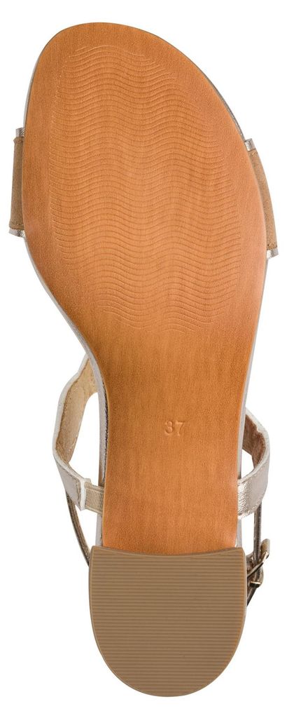 MARCO TOZZI Damen Sandale bequem Blockabsatz Synthetik Vegan 2-28231-44, Größe:38 EU, Farbe:Braun
