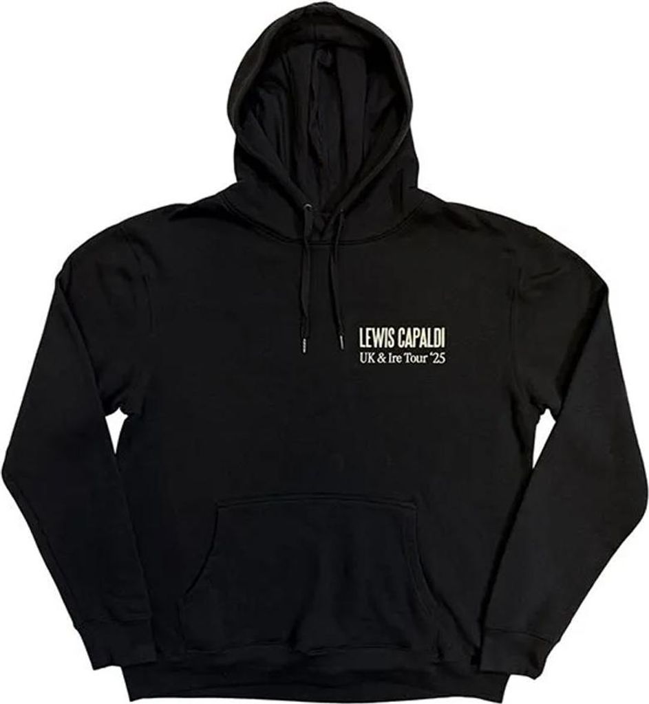 Lewis Capaldi - "UK Tour ́25" Kapuzenpullover für Herren/Damen Uni, Zum Überziehen RO15254 (M) (Schwarz)