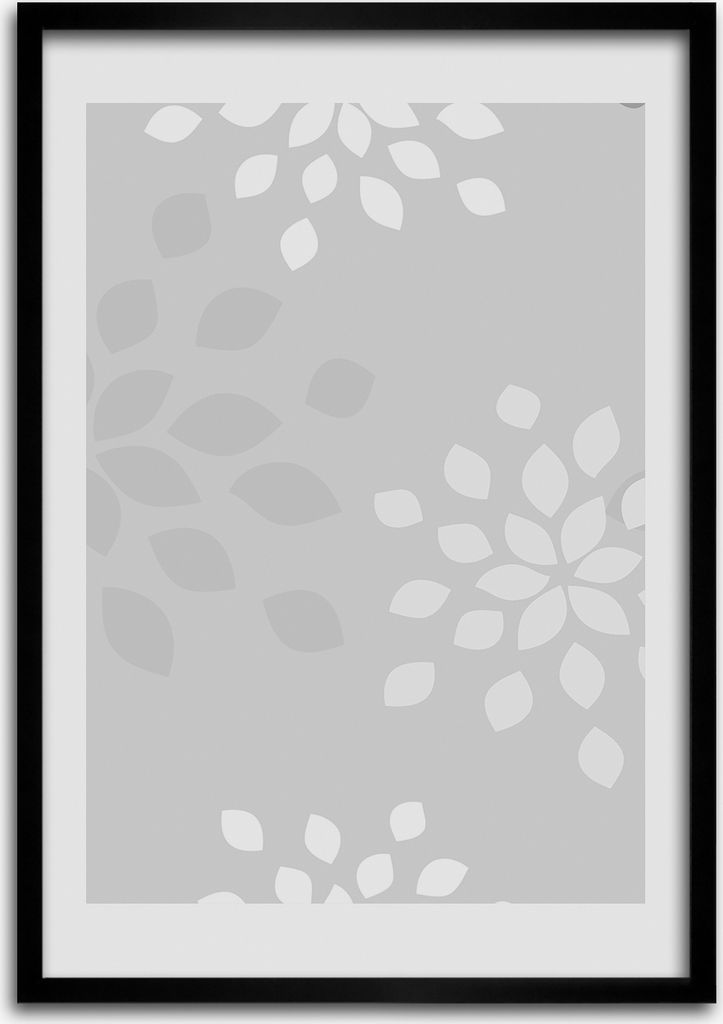 Bild - Bilderrahmen - 50 cm x 70 cm - MDF - Rahmen - Wandkunst Blumenmuster