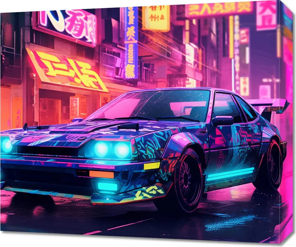 Decorazione Parete Neo-Tokyo 60x50 - Quadro Canvas Stile Videogioco