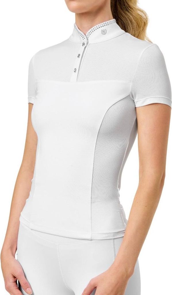 Equestrian Stockholm Turniershirt kurzarm Revenew Competition Top Short Sleeve Sand Kollektion White L