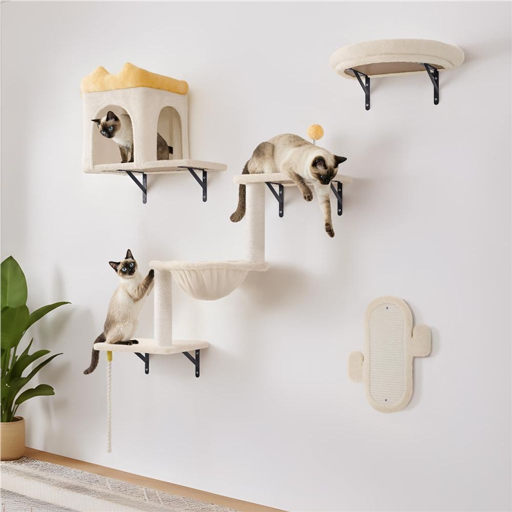Yaheetech Katzen Kletterwand, 4er Set, inkl. Katzenhöhle Produktbild 