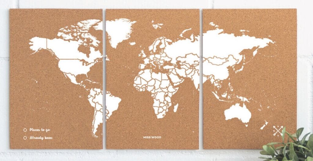 Miss Wood Weltkarte Puzzle Map M - White