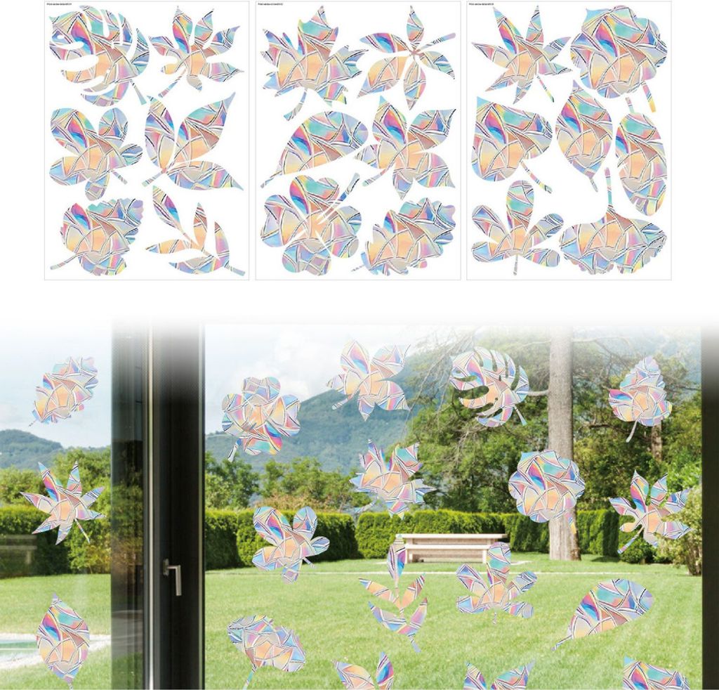 Fensterbild Fensteraufkleber 19Stk Blätter Fensteraufkleber Statische