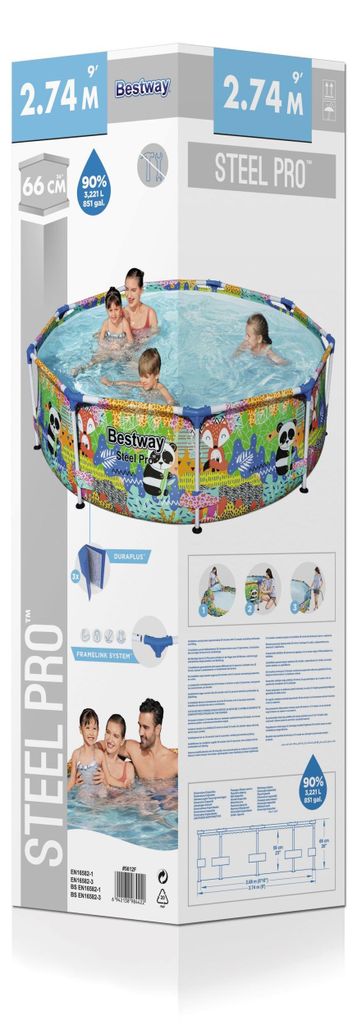 Bestway® Steel Pro™ Frame Pool ohne Pumpe Ø 274 x 66 cm, Produktbild 