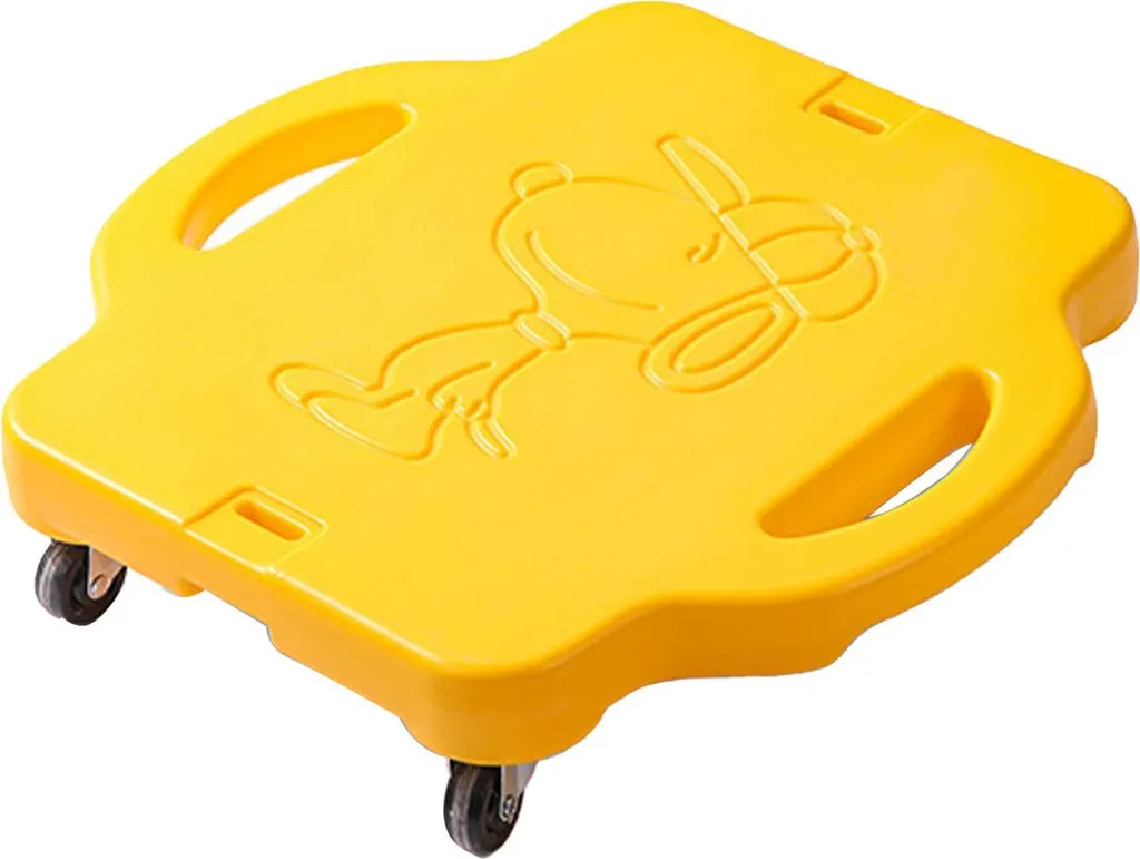 Trottinette 4 roues jaune enfant : Finies les chutes, équilibre facile