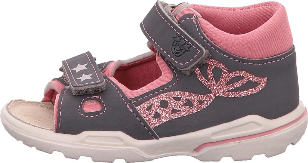 RICOSTA Mädchen Sandalen Arielle, Baby und Kleinkinder Lauflernschuhe, Weite: Mittel, Sommerschuhe, Freizeitschuhe, Graphit/Mallow (450), 21 EU