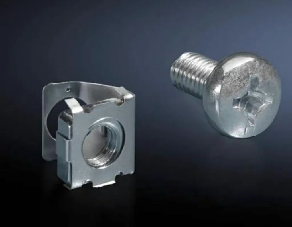 Ecrous a ressort et vis de fixation pour rail en T Rittal x50