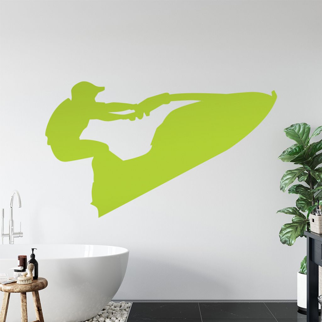 Jet-Ski Jetboot Fahrer Figur Wandtattoo Wandaufkleber Wall Sticker - Dekoration, Küche, Wohnzimmer, Schlafzimmer, Badezimmer