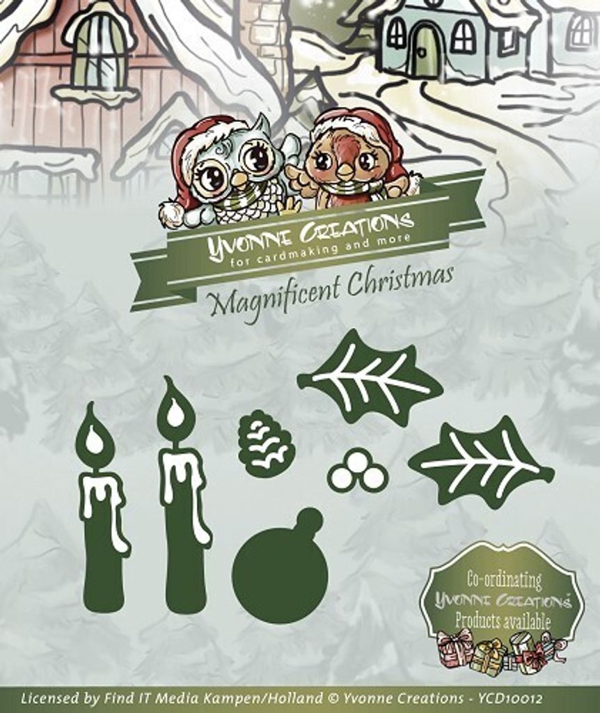 Stanzschablone - Yvonne Creations - Magnificent Christmas - Candle Set