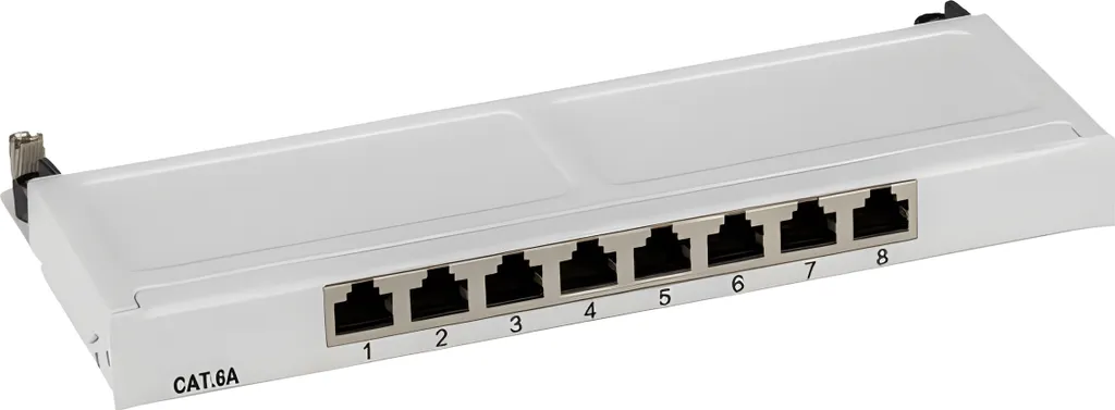 EFB 37738.8 EFB Mini-Patchpanel STP 8xRJ45 Cat.6A,10" 0,5HE,grau