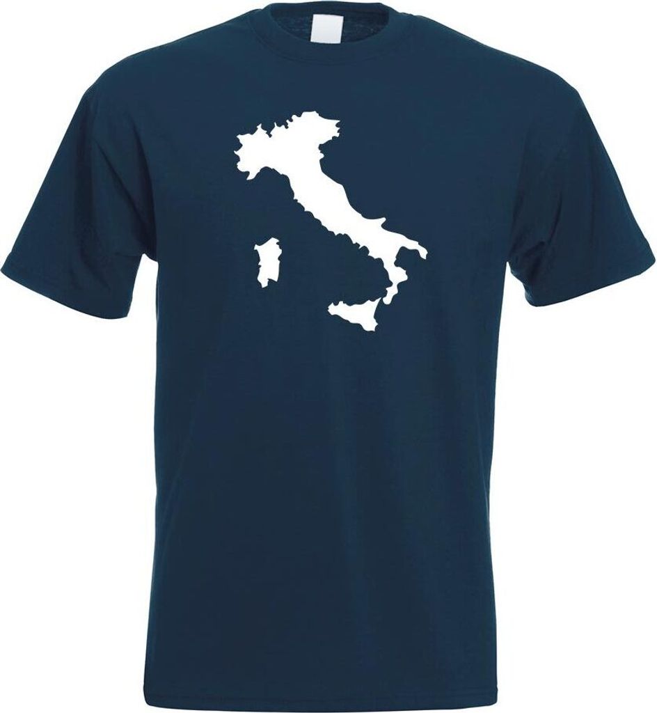 Kiwistar - T-Shirt - Navy - Italien Umriss Kontur Herren Funshirt Bedruckt Design Sprüche Spruch Motive - mit Motiv Bedruckt - Funshirt Design - S...