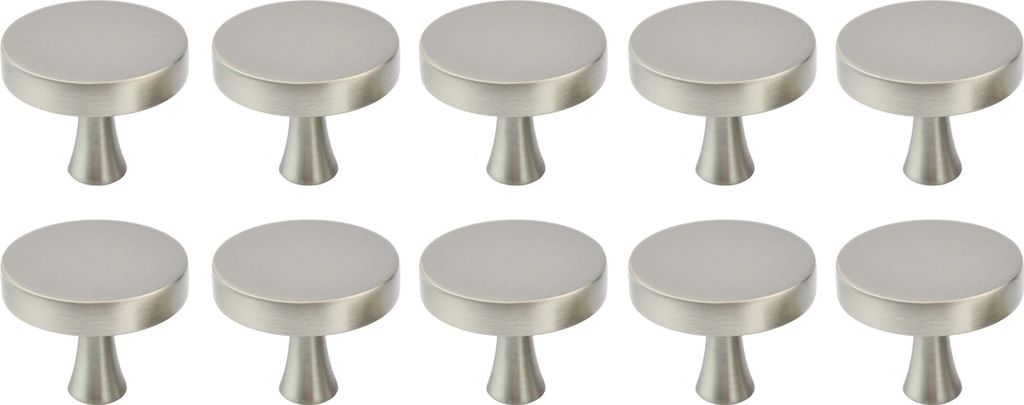 Natural Goods Berlin Möbelgriff KREISEL, Möbelknopf, Schrankgriff, Knauf für Schublade und Tür, Edelstahl-Optik, 10 Stück
