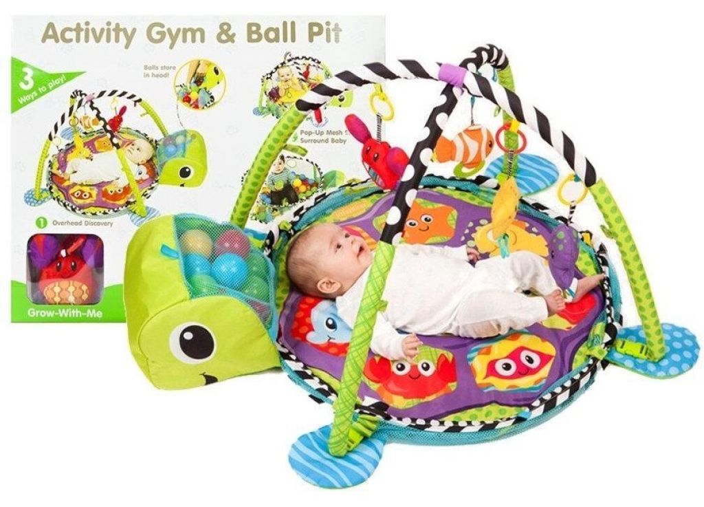 Leantoys Lernmatte für Baby Turtles 3in1 Bällebad