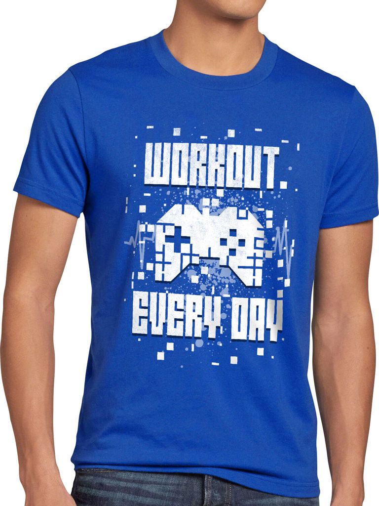 BaumwolleCloud Gamer Workout Herren T-Shirt Play Fitness Gamepad Clan