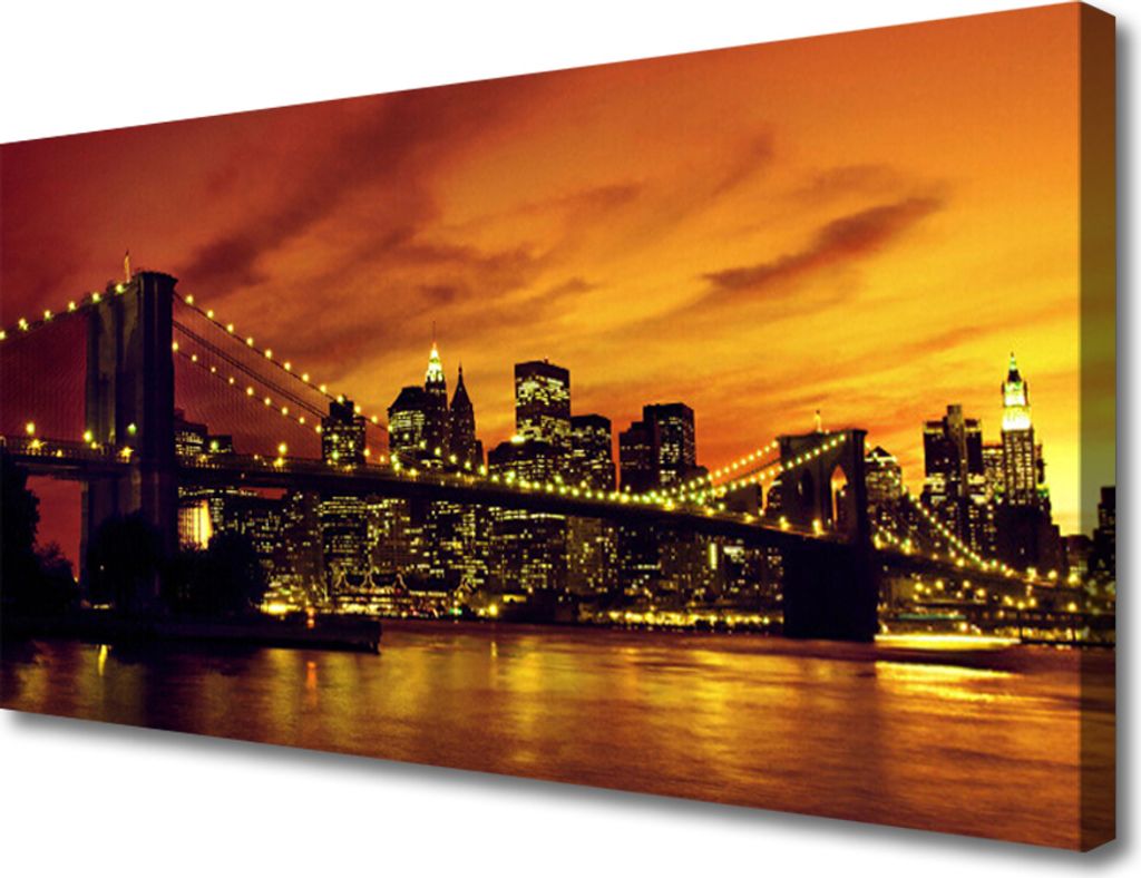 Tulup Leinwand-Bilder 100x50 Wandbild Canvas Kunstdruck Brücke Architektur